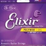 Elixir Polyweb 80/20 Bronze medium Acoustic Guitar Strings 11100
