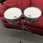 Timbales Economy Set of 2 With Stand and Attached Cowbell timbale