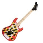 Kramer Baretta Electric Guitar – Warning Tape on White Red with EVH D-Tuna and Reverse Headstock Brand New $999 Free Shipping