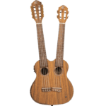 Ortega HYDRA Double Neck 4 String & 8 String Tenor Acoustic-Electric Ukulele Satin Natural with Bag