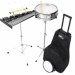 Snare drum and Bell Kit With Rolling Bag, 14 snare, bell kit, stand, practice pad and sticks