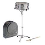 Snare drum kit with case and stand and drum sticks