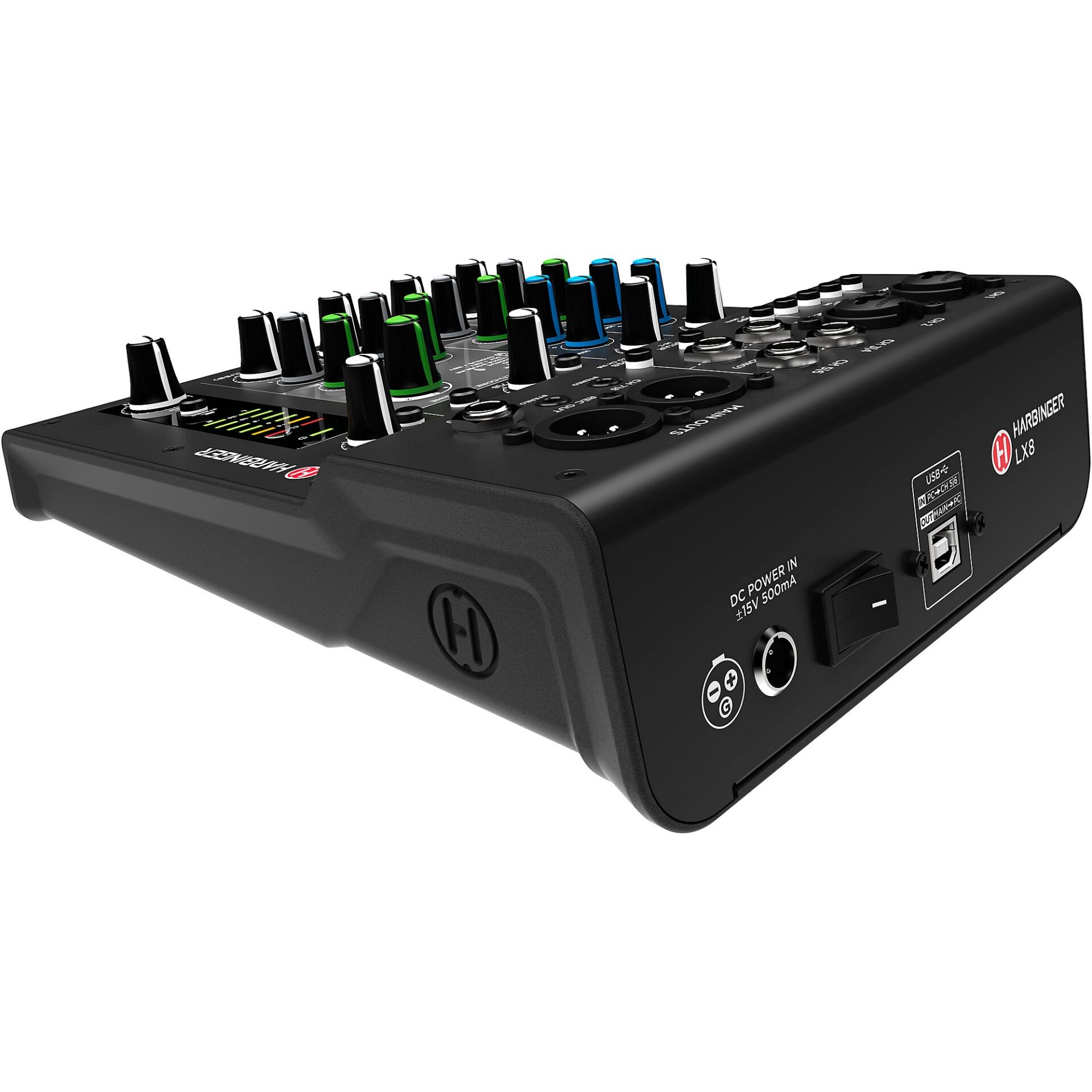 3in1 - 8ch Mixer / 2x2 Audio Interface / Bluetooth - The All New Harbinger  LX8 Audio Mixer 