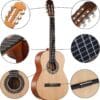 Donner classical guitar - Natural High Gloss Package deal with case and all accessories BUY ONE GET 2ND HALF PRICE - Image 3