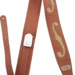 Gretsch 3″ F-Hole Leather Guitar Strap Orange and Tan $89.99
