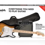 Squier Sonic Series Stratocaster Electric Guitar Package Deal 2 Color Sunburst 0371720003