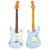Vintage V6 ICON Electric Guitar ~ Distressed Laguna Blue V6MRLB - Image 4