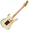 Vintage V6 ICON Electric Guitar ~ Distressed White Over Sunburst - Image 2
