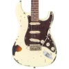 Vintage V6 ICON Electric Guitar ~ Distressed White Over Sunburst - Image 8
