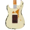 Vintage V6 ICON Electric Guitar ~ Distressed White Over Sunburst - Image 4