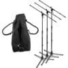 On-Stage MSP7703 3 Tripod Microphone Stands with boom arm Bundle with Bag (3 Stands)