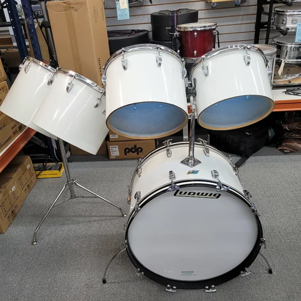 Ludwig Vintage 5 piece shell pack with Concert Toms 24/13/14/15/16 1970 - White