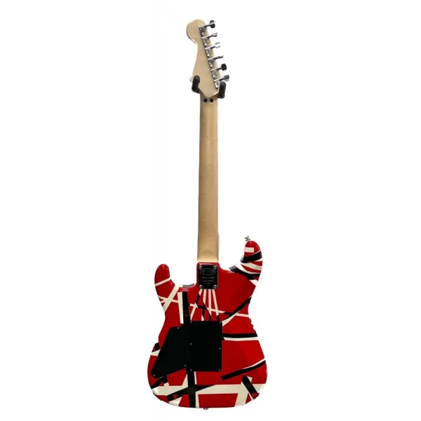 EVH Striped Series Electric Guitar - Red with Black and White Stripes - Image 5