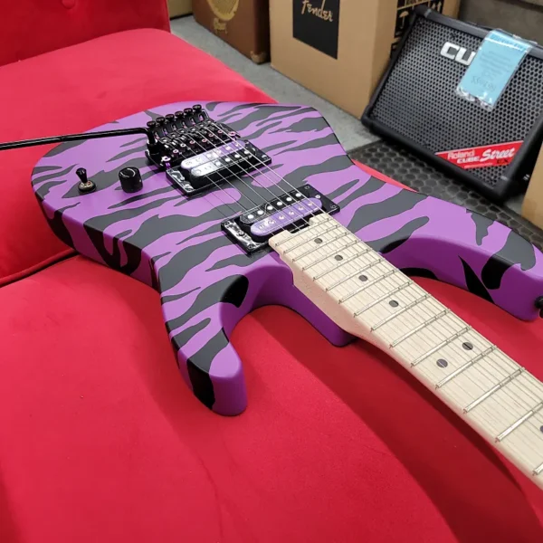 Charvel Satchel Signature Pro-Mod with Upgrade Purple Parts- Purple Bengal - Image 9