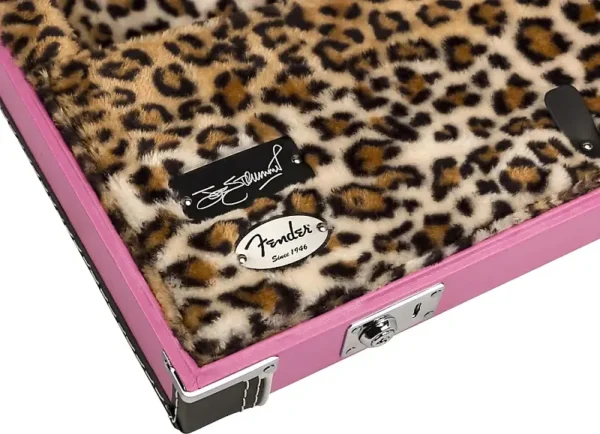 Fender Joe Strummer Strat / Tele Case Stratocaster and Telecaster Hardshell Guitar Case - Pink / Leopard Print - Image 2