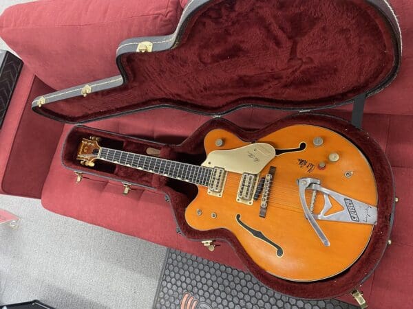 Gretsch 6120 Chet Atkins Electric Guitar 1963 - Orange Signed with Case - Image 2