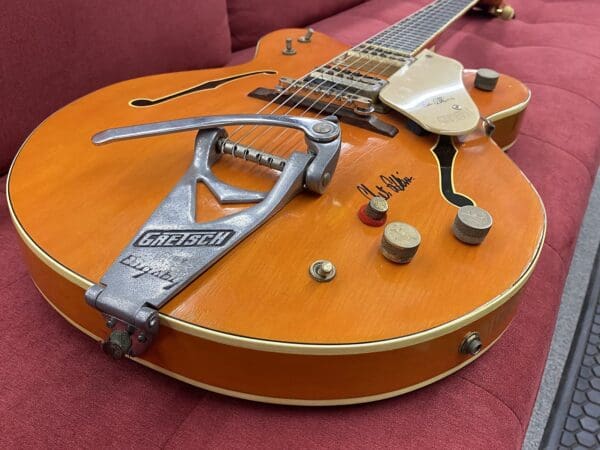 Gretsch 6120 Chet Atkins Electric Guitar 1963 - Orange Signed with Case - Image 5