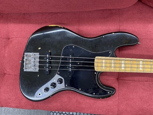 Fender 1978 Jazz Bass - Black with Maple Neck - Image 22