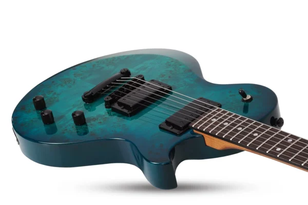 Schecter Solo-II Standard Electric Guitar - Ocean Blue Burst Burl 3959 - Image 2