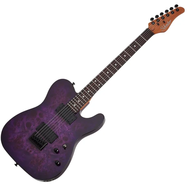 Schecter 3956 PT Standard Electric Guitar - Purple Burst Burl