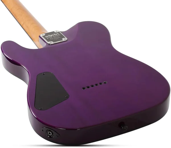 Schecter 3956 PT Standard Electric Guitar - Purple Burst Burl - Image 9