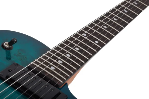 Schecter Solo-II Standard Electric Guitar - Ocean Blue Burst Burl 3959 - Image 10