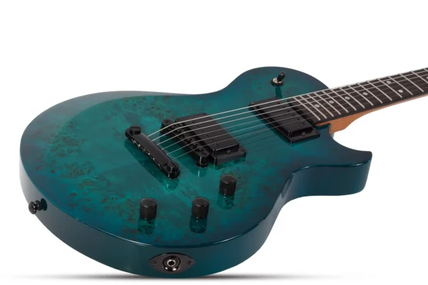 Schecter Solo-II Standard Electric Guitar - Ocean Blue Burst Burl 3959 - Image 11