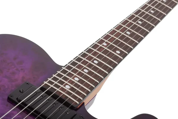 Schecter 3956 PT Standard Electric Guitar - Purple Burst Burl - Image 12