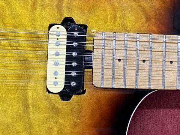 OLP by Ernie Ball Music Man MM612 Double Neck 6/12 String Electric Guitar - Sunburst - Image 7