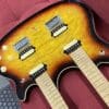 OLP by Ernie Ball Music Man MM612 Double Neck 6/12 String Electric Guitar - Sunburst - Image 5