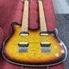 OLP by Ernie Ball Music Man MM612 Double Neck 6/12 String Electric Guitar - Sunburst - Image 4