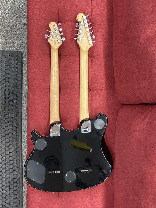 OLP by Ernie Ball Music Man MM612 Double Neck 6/12 String Electric Guitar - Sunburst - Image 9