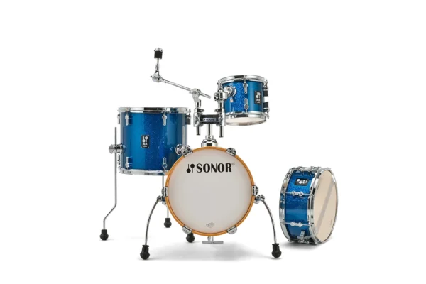 Sonor AQX Micro 4pc Drum Set w/ Stands - Blue Ocean Sparkle - Image 5