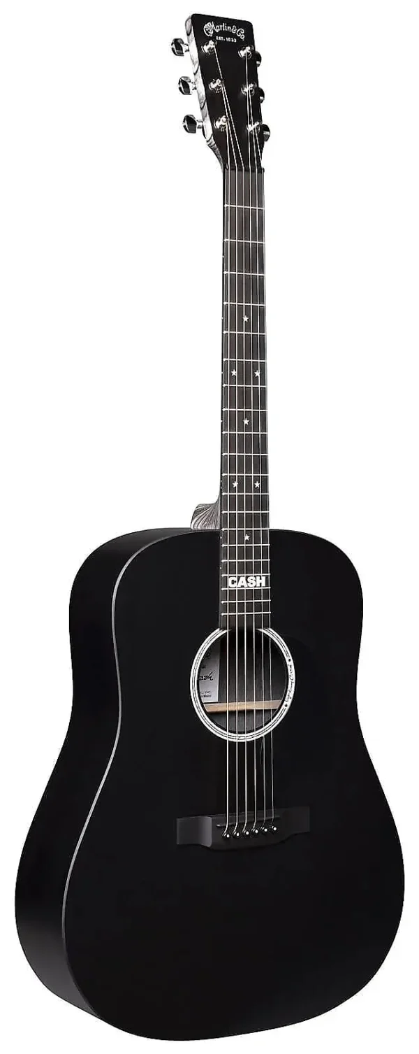 Martin DX Johnny Cash Acoustic-Electric Guitar - Black - with Bag - Image 6