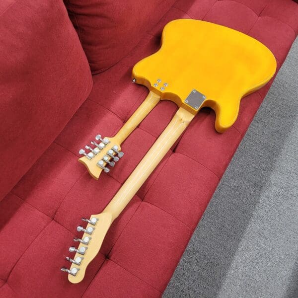 K Double Neck Electric Mandolin/Guitar Offset T-Style - Butterscotch - Image 2
