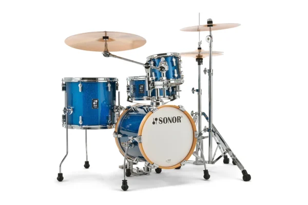 Sonor AQX Micro 4pc Drum Set w/ Stands - Blue Ocean Sparkle