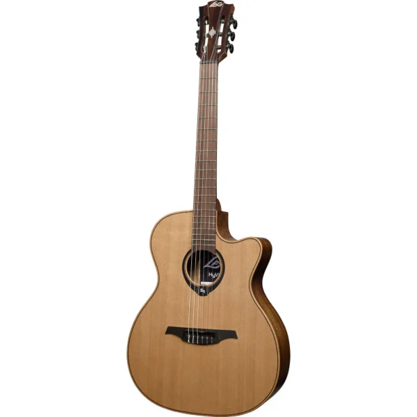 Lag HyVibe H2 HV10NACE Nylon Auditorium Cutaway Acoustic-Electric Looping Guitar - Natural Satin w/ Bag - Image 8