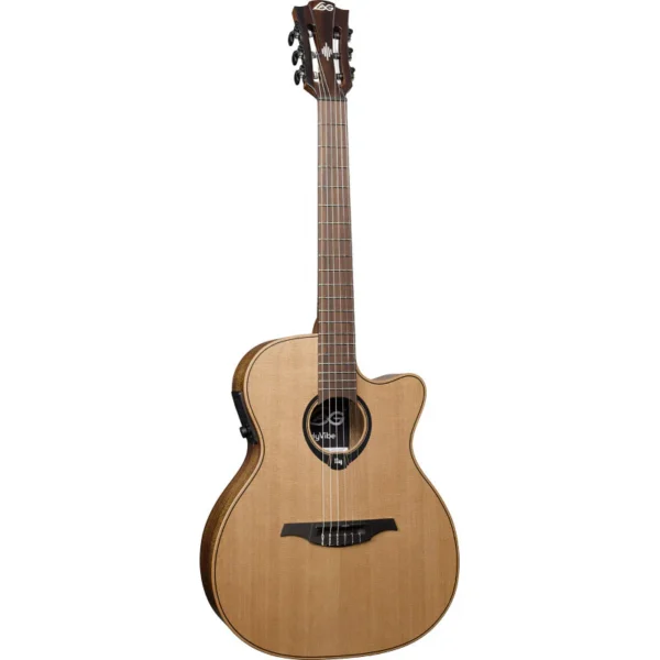 Lag HyVibe H2 HV10NACE Nylon Auditorium Cutaway Acoustic-Electric Looping Guitar - Natural Satin w/ Bag - Image 3