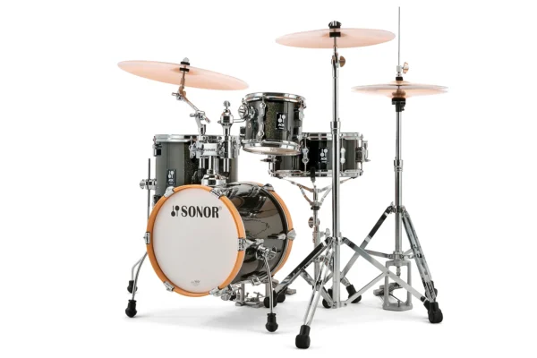 Sonor AQX Micro 4pc Drum Set w/ Stands- Black Midnight Sparkle - Image 6