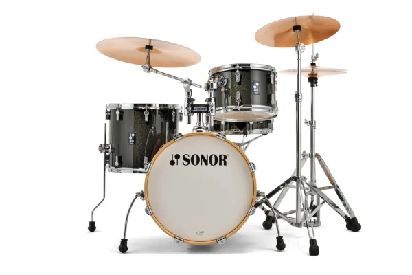 Sonor AQX Jazz 4pc Drum Set w/ Stands - Black Sparkle - Image 5